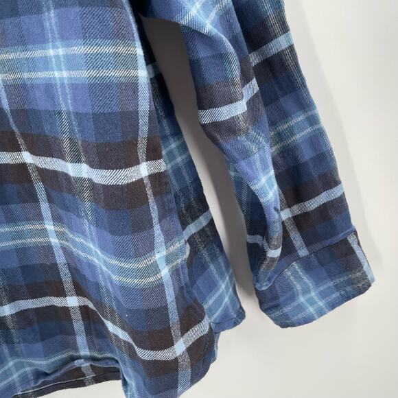 JACHS Heritage Flannel Button Down Shirt Mens Size XXL Heavyweight Blue Plaid - Picture 9 of 11
